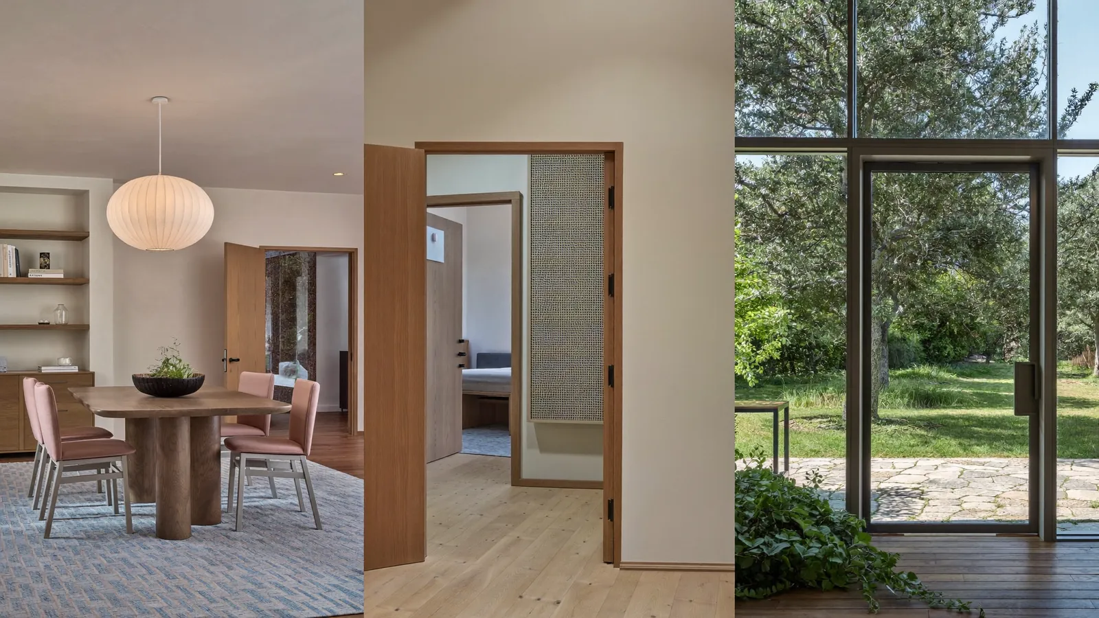Interior spaces of a senior community showing independent, assisted living, and memory care areas